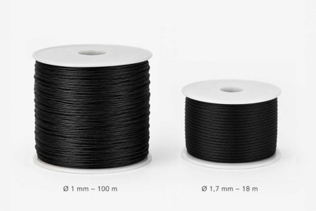 Cordon polyester queue de rat noir au choix - Cuerda de cola de ratón – 10doigts.fr