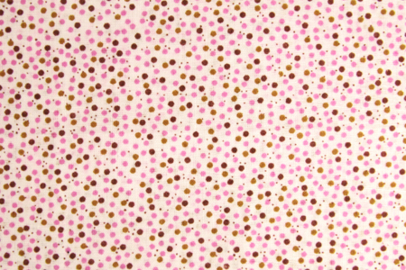 Tirón de tela de algodón impreso (43 x 53 cm) - Lunares rosa y marrón - Telas en ofertas – 10doigts.fr