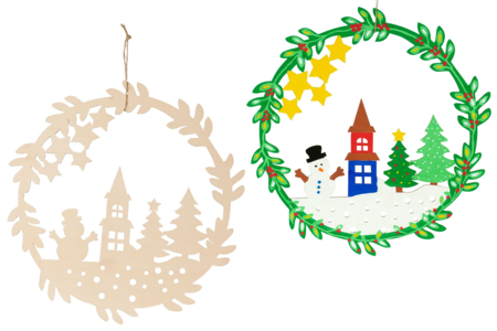 Decorative Wooden Christmas Wreath - 2 - Christmas Wreaths - 10doigts.com - Christmas Wreaths – 10doigts.fr