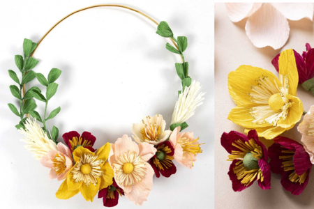 corona de papel crepé - Flores de papel crepé para manualidades: crea ramos duraderos – 10doigts.fr