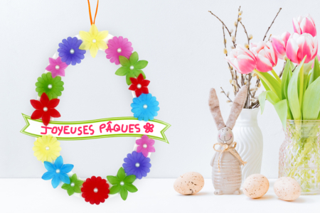 Flowered Easter Egg Suspension Kit - 6 pcs - 1 - Easter Wreaths - 10doigts.com - Easter Wreaths – 10doigts.fr