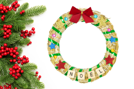 Straw Wreath Ø 20 cm - Christmas Wreaths – 10doigts.fr