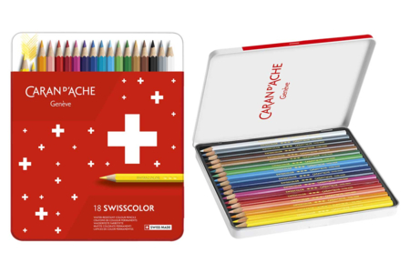 Swisscolor Colored Pencils - 18 Colors - Fusains, sanguines & craies – 10doigts.fr