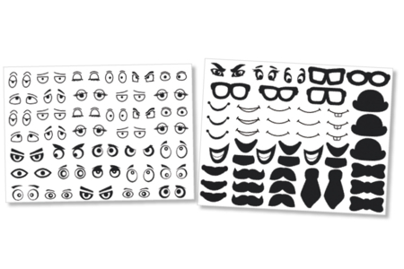 Pegatinas Cara Loca - Gomets ojos y caras – 10doigts.fr