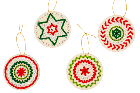 creación mandala tejido - Bolas de Navidad DIY – 10doigts.fr