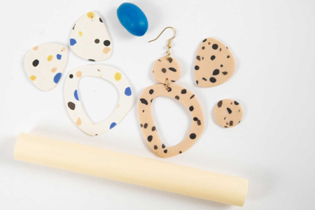 Ganchos de orejas oro pasta fimo - Pendientes – 10doigts.fr
