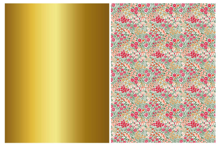 decopatch dorado y flores liberty - Papel DECOPATCH – 10doigts.fr