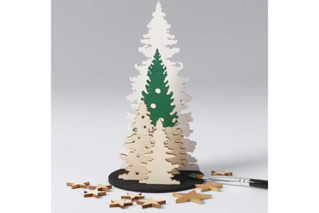decoración bosque de madera a montar  - Deco en madera cruda – 10doigts.fr