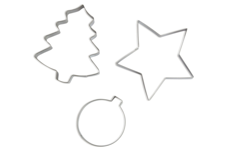 Large Metal Cookie Cutters: Tree, Star, Ball - 10 - Creative Cookie Cutters for Kids - 10doigts.com - Creative Cookie Cutters for Kids – 10doigts.fr