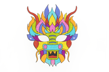 Coloring Masks Dragons - 4 Designs - 5 - Creative Masks for Kids - 10doigts.com - Creative Masks for Kids – 10doigts.fr