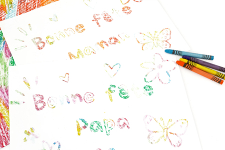 dibujo fácil niño transferencia cera - Manualidades día de la madre – 10doigts.fr