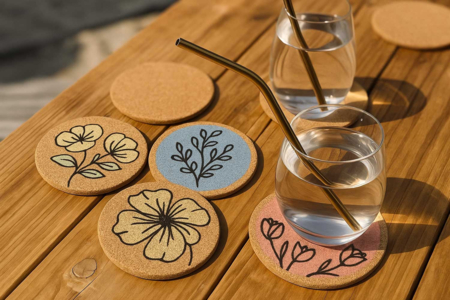 Cork Discs 10 cm - 3 Pieces - 2 - Cork Supports - 10doigts.com - Cork Supports – 10doigts.fr