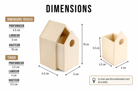 dimensions boite maison - Wooden Boxes – 10doigts.fr