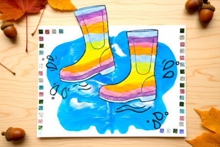 Rain Boots in a Puddle - 4 - Autumn Crafts - 10doigts.com - Autumn Crafts – 10doigts.fr