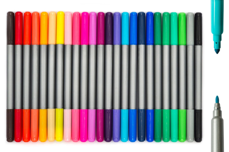 Double-Ended Markers - 24 Pieces - 1 - Medium-Tip Markers - 10doigts.com - Medium-Tip Markers – 10doigts.fr