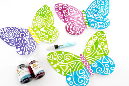 goma de dibujar efecto niño mariposa - Actividades manuales Primavera – 10doigts.fr