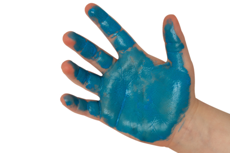huella de mano bebé pintura - Manualidades día de la madre – 10doigts.fr