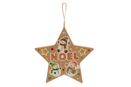 Estrella de cartón kraft grueso gommetas - Guirnaldas y colgantes de Navidad – 10doigts.fr