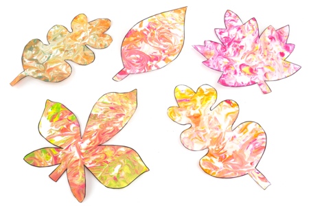 Marbled Autumn Leaves - Shaving Foam - 1 - Autumn Crafts - 10doigts.com - Autumn Crafts – 10doigts.fr