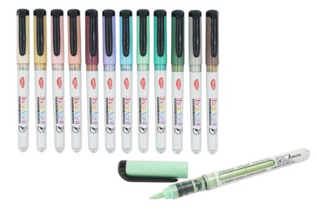 Brush Tip Acrylic Markers - 12 Pastel Colors - 1 - Paint Markers - 10doigts.com - Paint Markers – 10doigts.fr