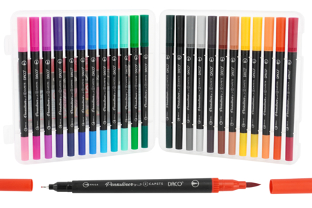 Dual Tip Markers - 24 Pieces - 1 - Fine Tip Markers - 10doigts.com - Fine Tip Markers – 10doigts.fr
