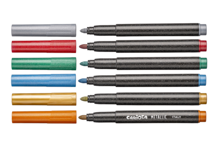 Metallic Markers, Wide Tip - 6 Colors - 3 - Broad Tip Markers - 10doigts.com - Broad Tip Markers – 10doigts.fr
