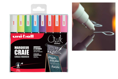 POSCA Chalk Markers - 8 Assorted Colors - 1 - Chalks, Boards, Slates - 10doigts.com - Chalks, Boards, Slates – 10doigts.fr