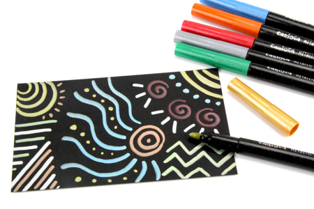 Metallic Markers, Wide Tip - 6 Colors - 2 - Broad Tip Markers - 10doigts.com - Broad Tip Markers – 10doigts.fr