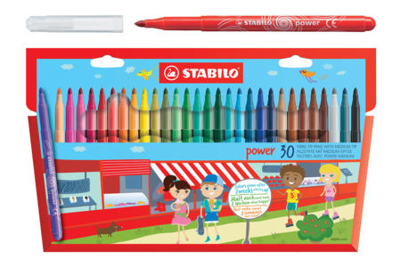 Stabilo Power Markers - Medium Tips - 3 - Medium-Tip Markers - 10doigts.com - Medium-Tip Markers – 10doigts.fr