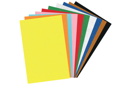 Fieltros 20 x 30 cm, 10 colores surtidos - Hojas de fieltro – 10doigts.fr