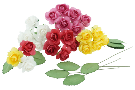 Paper Flowers and Leaves - 48 Pieces - 6 - Flowers, Plants - 10doigts.com - Flowers, Plants – 10doigts.fr