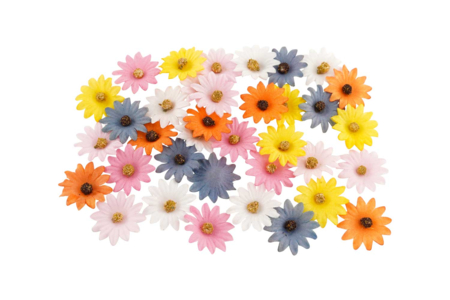 Flores de tela - 36 unidads - Flores y hojas decorativas – 10doigts.fr
