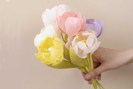 flores pastel crepon - Flores de papel crepé para manualidades: crea ramos duraderos – 10doigts.fr