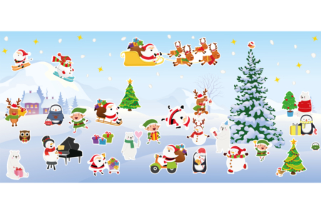 Christmas Mural + Stickers - 1 - Christmas Stickers - 10doigts.com - Christmas Stickers and Labels – 10doigts.fr