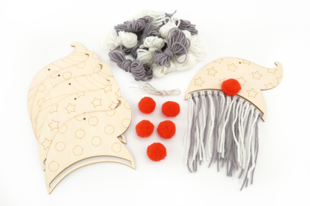 Gnome Hanging Kit - 6 Pieces - 2 - Christmas Wooden Objects - 10doigts.com - Christmas Wooden Objects – 10doigts.fr