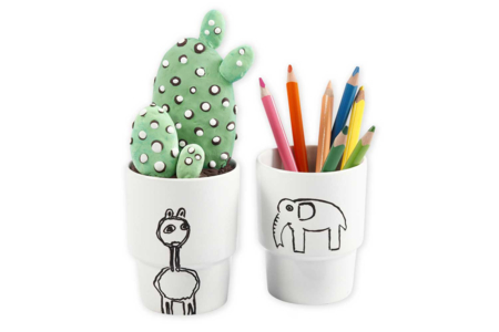 taza blanca de cerámica - Soportes de cerámica para decorar – 10doigts.fr