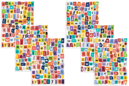 Alphabet Stickers Magazine Lowercase - 6 Sheets - 3 - Alphabet Stickers, Messages - 10doigts.com - Alphabet Stickers, Messages – 10doigts.fr