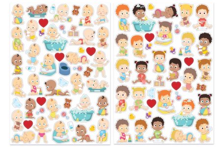 Baby Stickers - (2 sheets) - 2 - Baby Stickers - 10doigts.com - Baby Stickers – 10doigts.fr