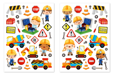 Construction Stickers - 63 pcs - 2 - Transport and Profession Stickers - 10doigts.com - Transport and Profession Stickers – 10doigts.fr