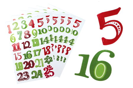 Advent Calendar Number Stickers - 150 pcs - 1 - Christmas Stickers - 10doigts.com - Christmas Stickers and Labels – 10doigts.fr