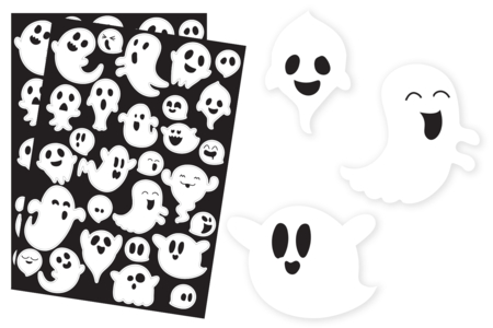 Ghost Stickers - 56 pcs - 1 - Halloween Stickers - 10doigts.com - Halloween Stickers – 10doigts.fr