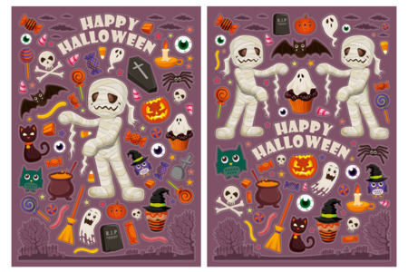 Halloween Mummy Stickers - 171 Stickers - 3 - Halloween Stickers - 10doigts.com - Halloween Stickers – 10doigts.fr