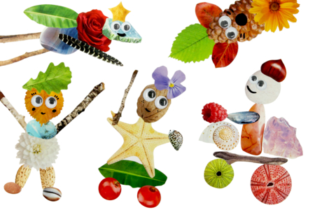 Nature Sticker Character Creation Kit - 3 - Animal and Nature Kits - 10doigts.com - Flower, Fruit, and Vegetable Stickers – 10doigts.fr