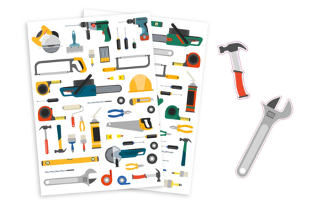 Tool Stickers - 84 pcs - 1 - Transport and Profession Stickers - 10doigts.com - Transport and Profession Stickers – 10doigts.fr
