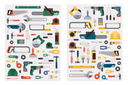 Tool Stickers - 84 pcs - 2 - Transport and Profession Stickers - 10doigts.com - Transport and Profession Stickers – 10doigts.fr