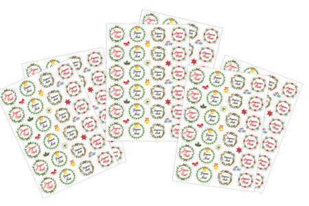Merry Christmas Stickers - 48 pcs - 2 - Christmas Stickers and Labels - 10doigts.com - Christmas Stickers and Labels – 10doigts.fr