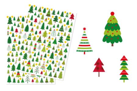 Christmas Tree Stickers - 220 pcs - 1 - Christmas Stickers and Labels - 10doigts.com - Christmas Stickers and Labels – 10doigts.fr