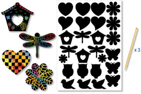 Scratch-off Stickers "Spring" - 26 Pieces - 0 - Scratch and Punch Cards - 10doigts.com - Scratch and Punch Cards – 10doigts.fr