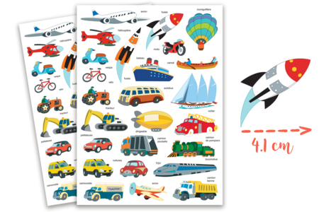 Transportation Stickers - 50 pcs - 1 - Transport and Profession Stickers - 10doigts.com - Transport and Profession Stickers – 10doigts.fr