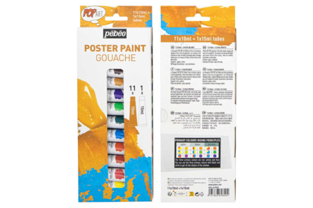 Pebeo Fine Gouache - 12 Pieces - 5 - Liquid Gouache Paint - 10doigts.com - Liquid gouache paint: bright colors that wash away with water – 10doigts.fr
